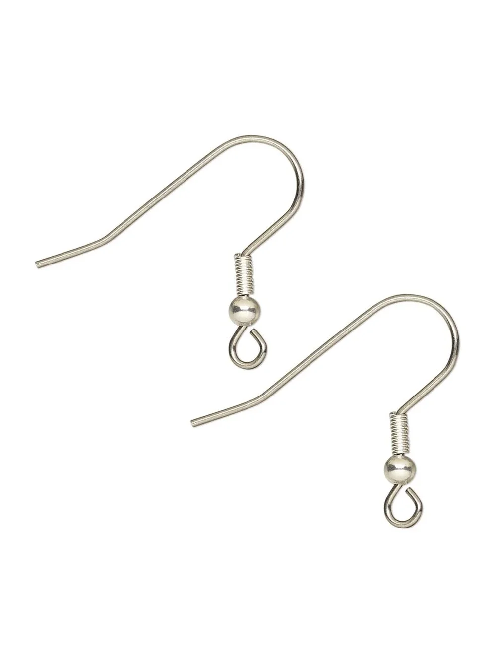 Surgical Stainless Steel Silver Plated French Hooks Earring Findings 10 pcs